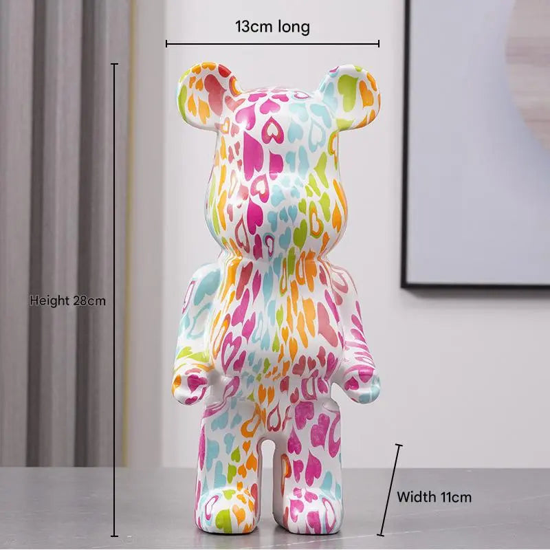 Bearbrick-Style Porcelain Figurine – 28CM Decorative Money Bank