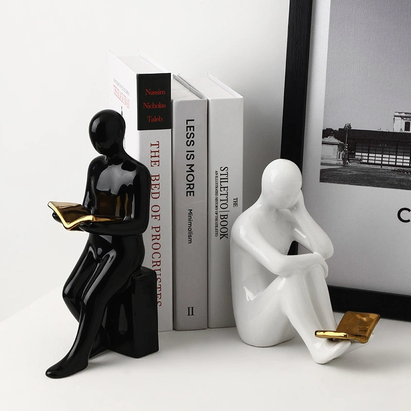 Reader Bookend Standing Model - Classic Black + Foot Rest Model