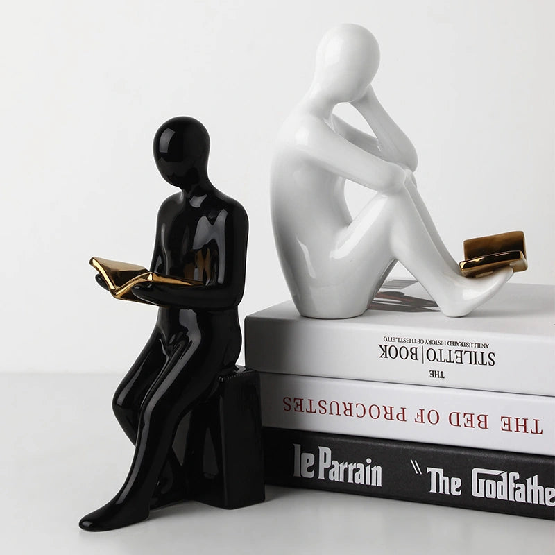Reader Bookend Standing Model - Classic Black + Foot Rest Model