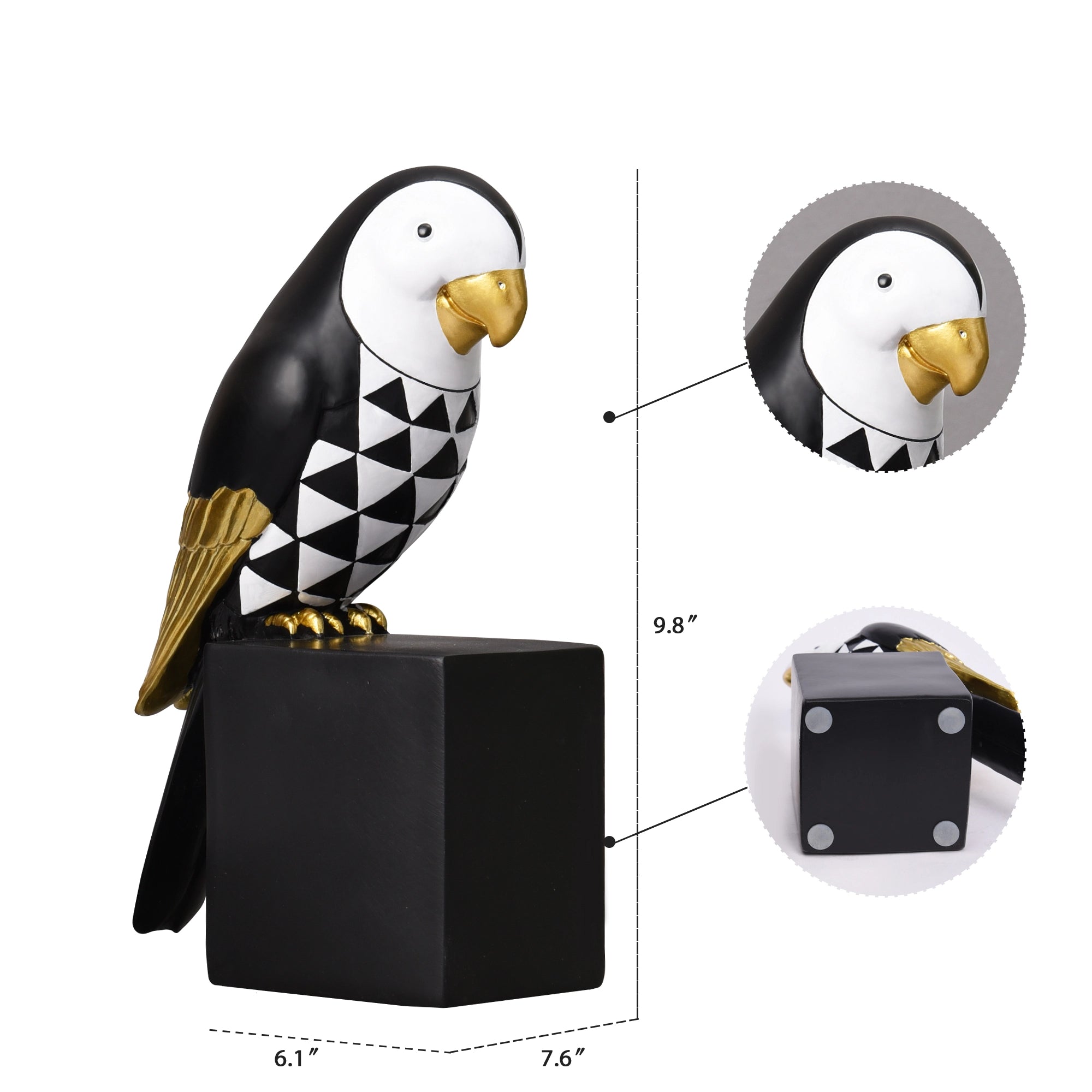 Kakizzy Luxury Resin Parrot Statue – Elegant Office Desk & Book File Decor