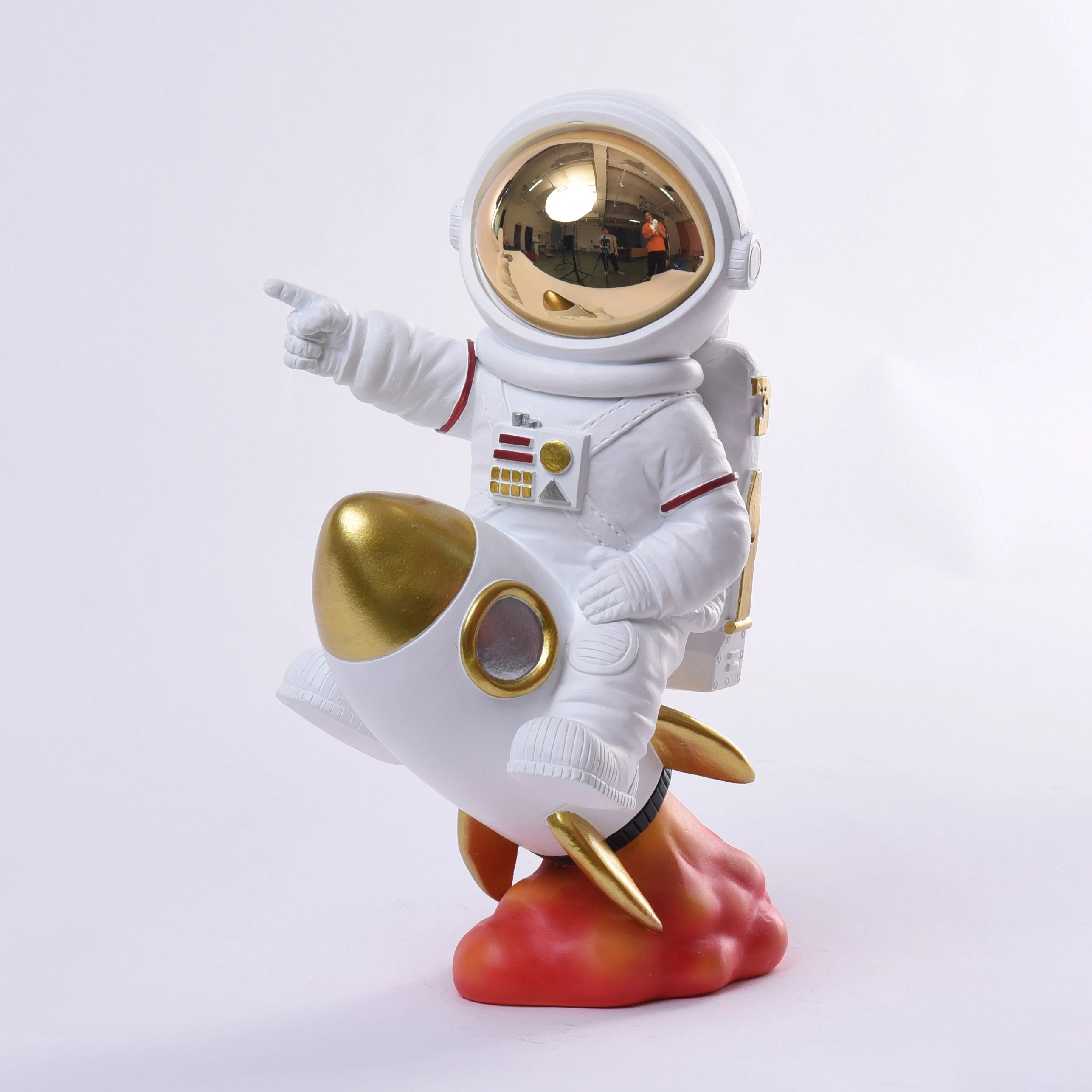 Astronaut on a Rocket Gold Figurines