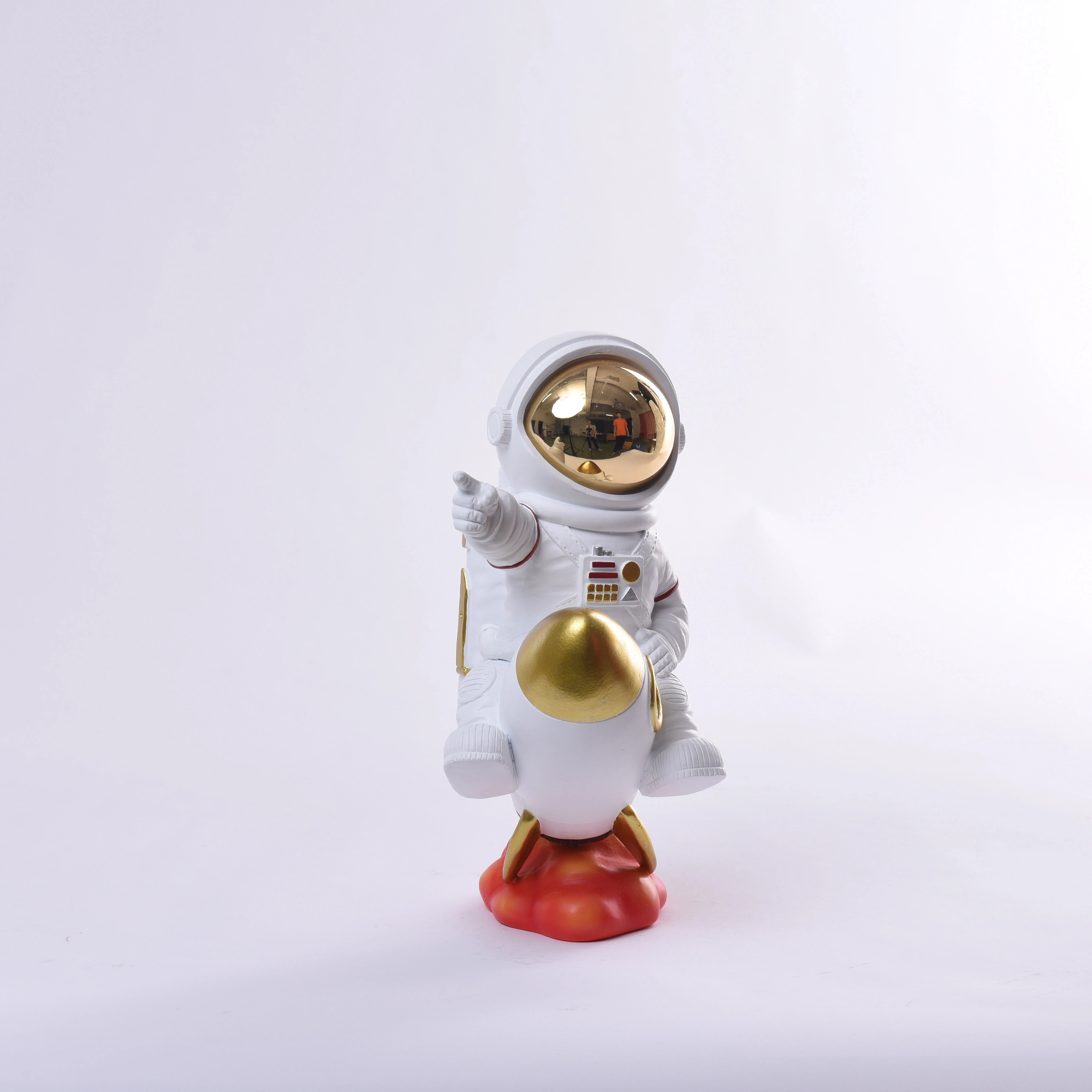 Astronaut on a Rocket Gold Figurines