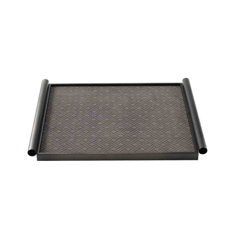 Scroll Leather Tray-Black