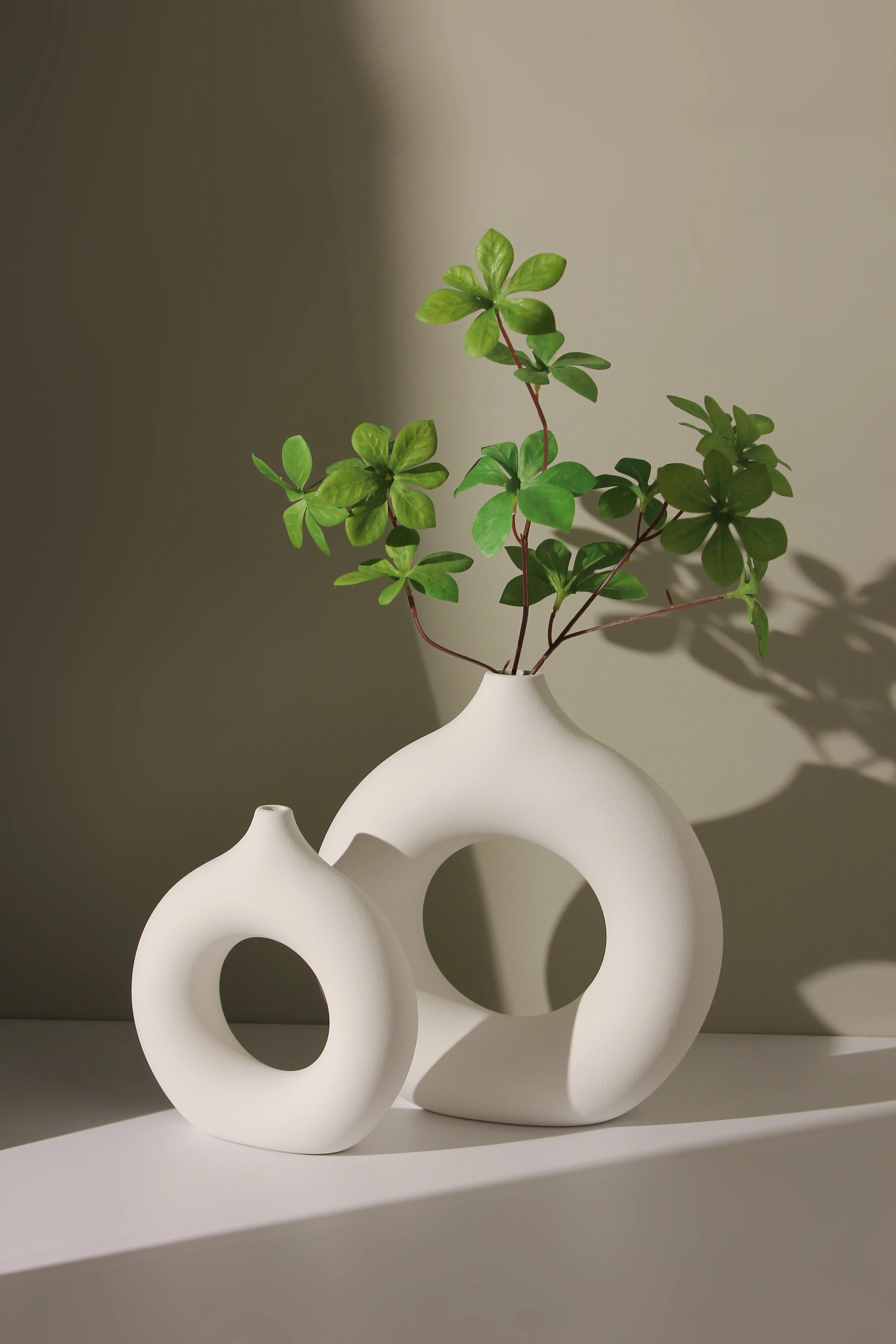 White Black Ceramic Vase Set, Modern Minimalist Ornaments