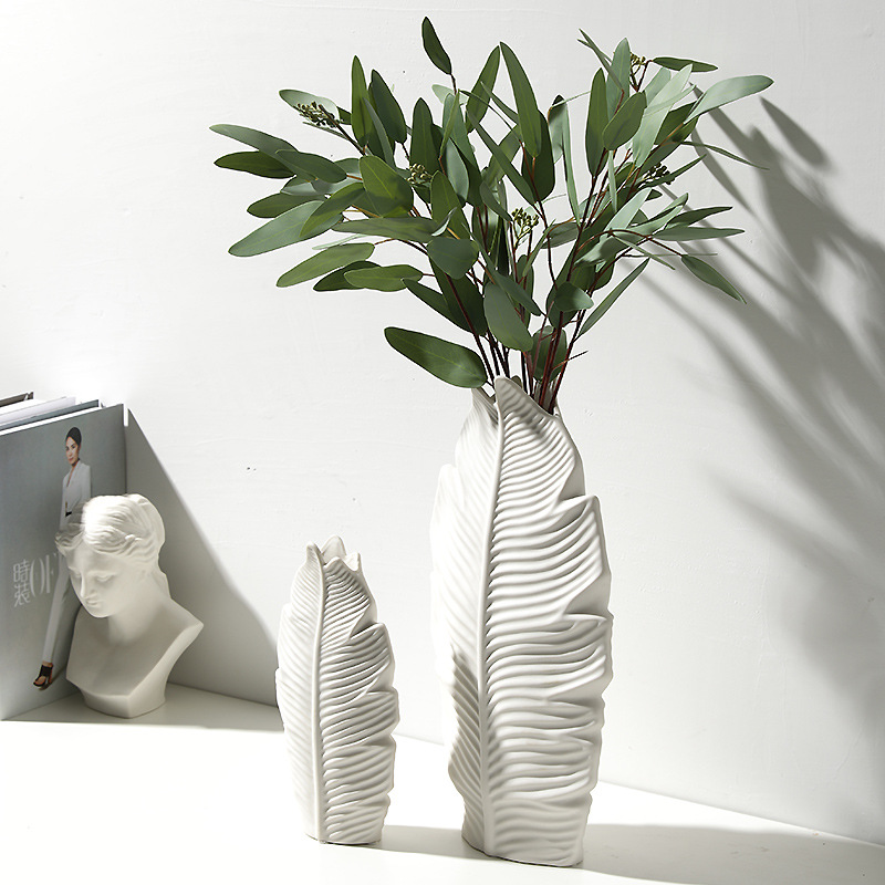 Ceramic Vase Leaves Modern Design
