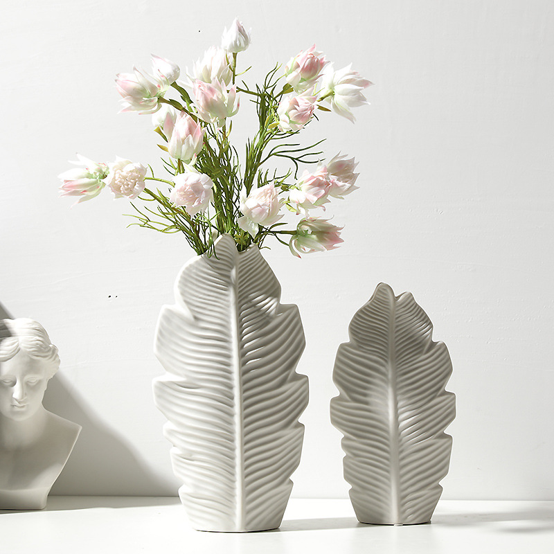 Ceramic Vase Leaves Modern Design