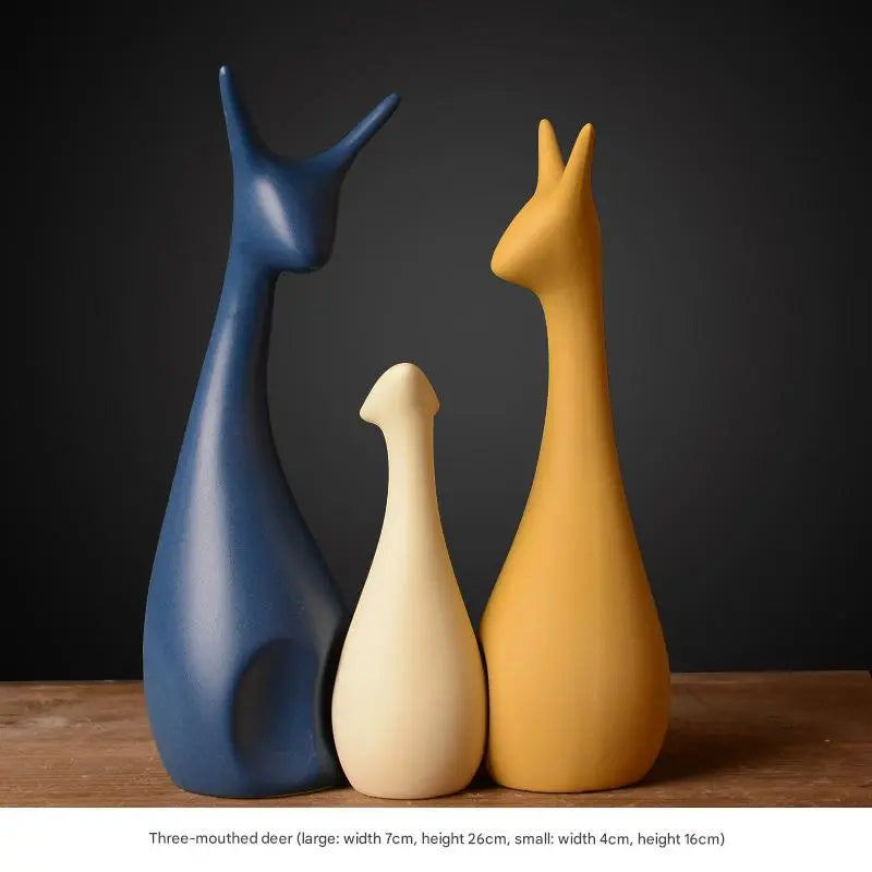 Frosted Three-Deer Figurine