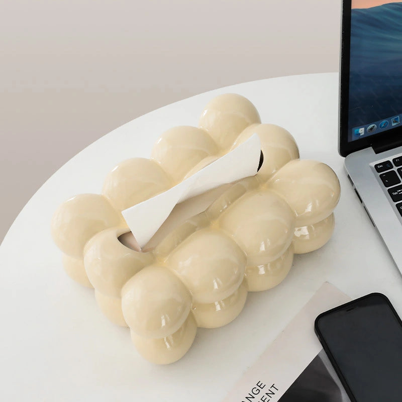 Ceramic Marshmallow Tissue Box