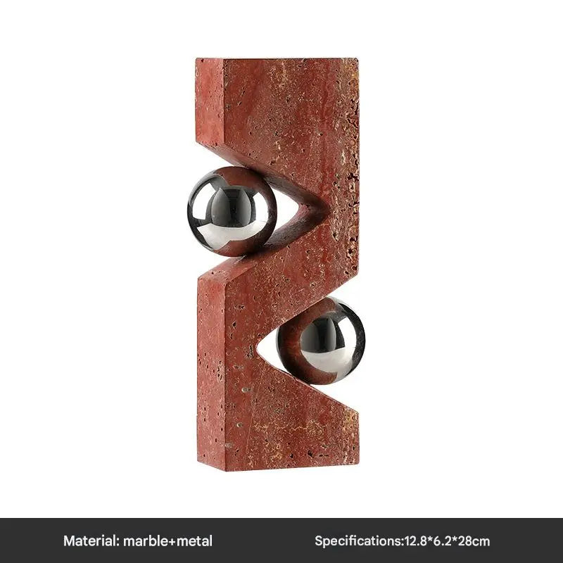 Marble & Metal Sphere Ornament