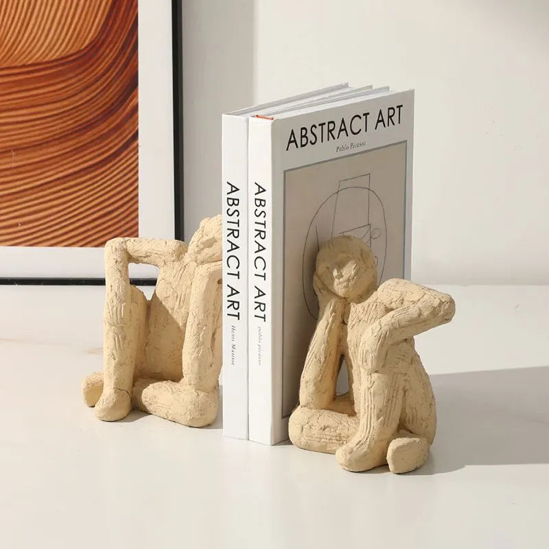 Medieval-Style Abstract Meditator Bookend – Unique Office & Bookshelf Ornament