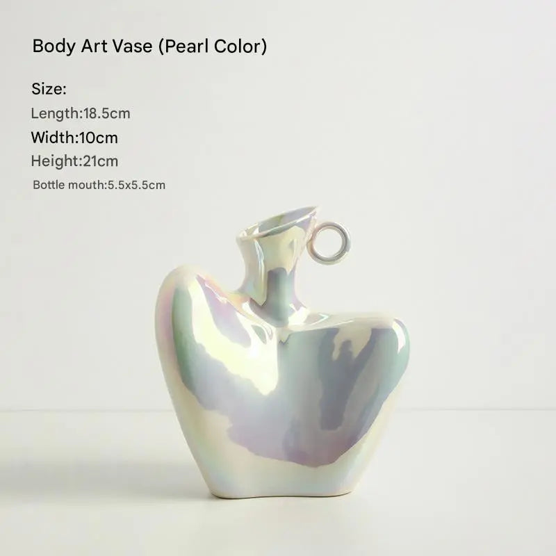 Nordic Ceramic flower Vase Body Shape