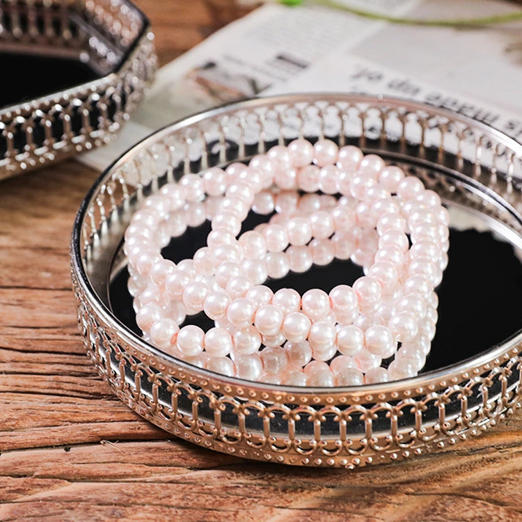 Silver Metal Luxury Mirror Tray