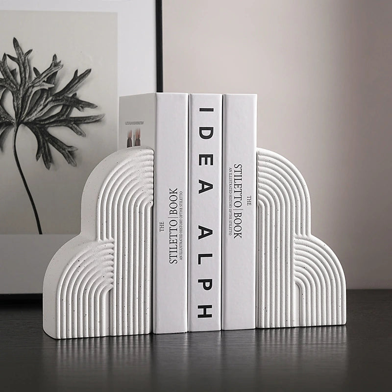 Arched Line Bookends – Matte Polar