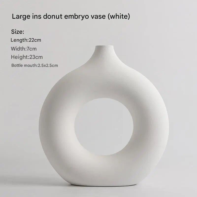 White Black Ceramic Vase Set, Modern Minimalist Ornaments