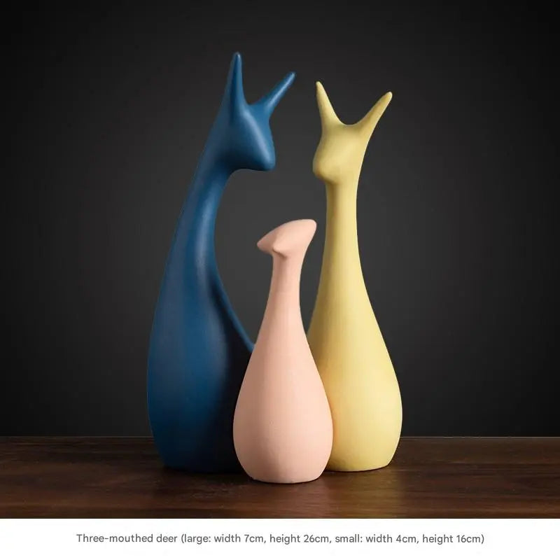 Frosted Three-Deer Figurine
