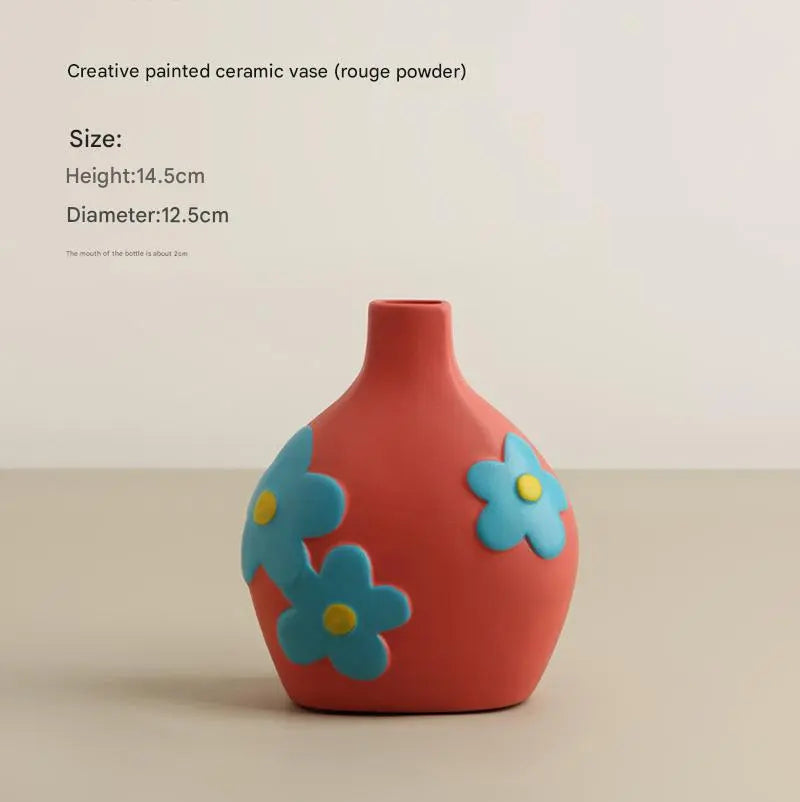 مزهرية زهرية مرسومة يدويا