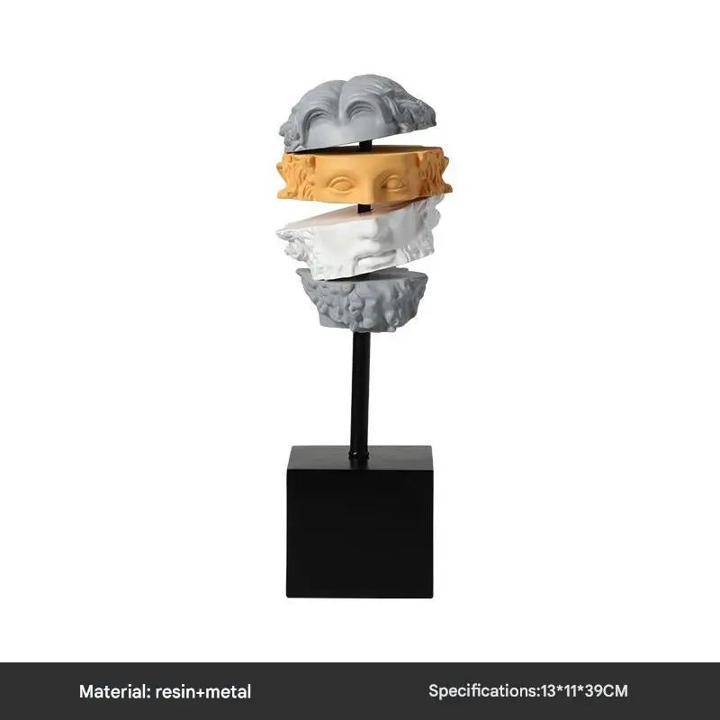 Cutting Thinking Creative Abstract Human Sculpture – Artistic Office & Bookshelf Decoration