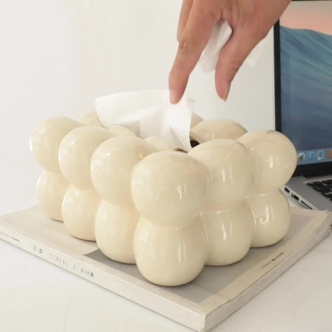 Ceramic Marshmallow Tissue Box
