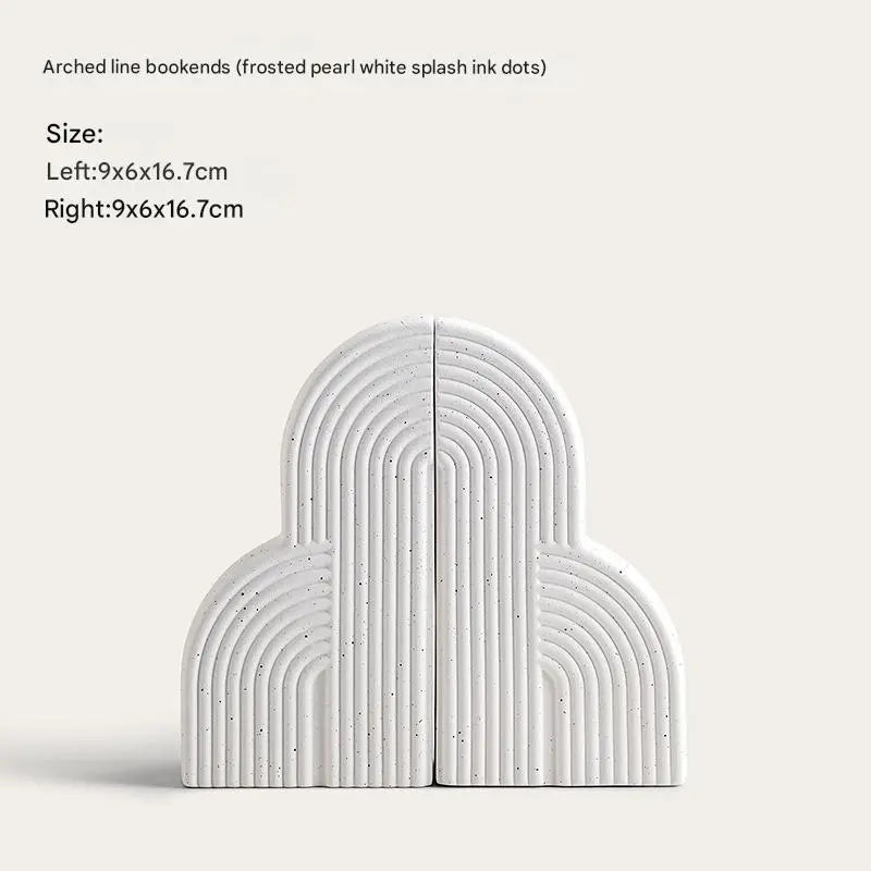 Arched Line Bookends – Matte Polar