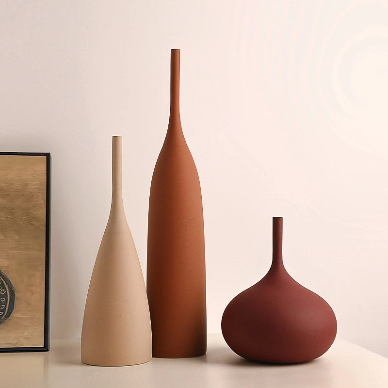 Hand-Brushed Ceramic Vase – Morandi-Style