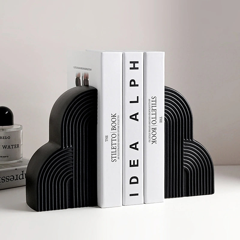 Arched Line Bookends – Matte Polar