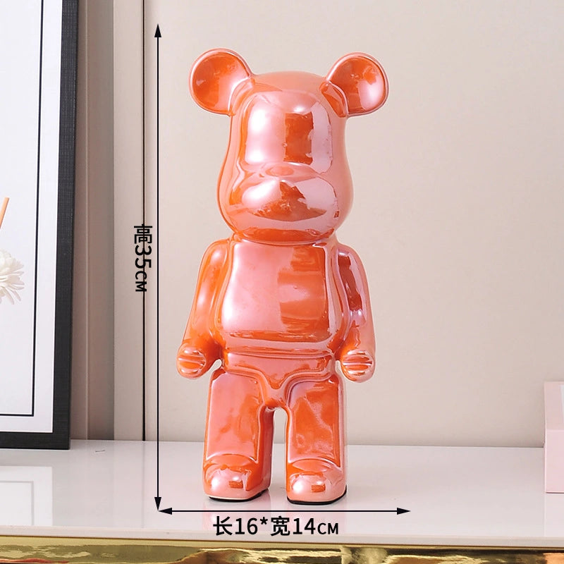 Bearbrick-Style Porcelain Figurine – 35CM Decorative Money Bank
