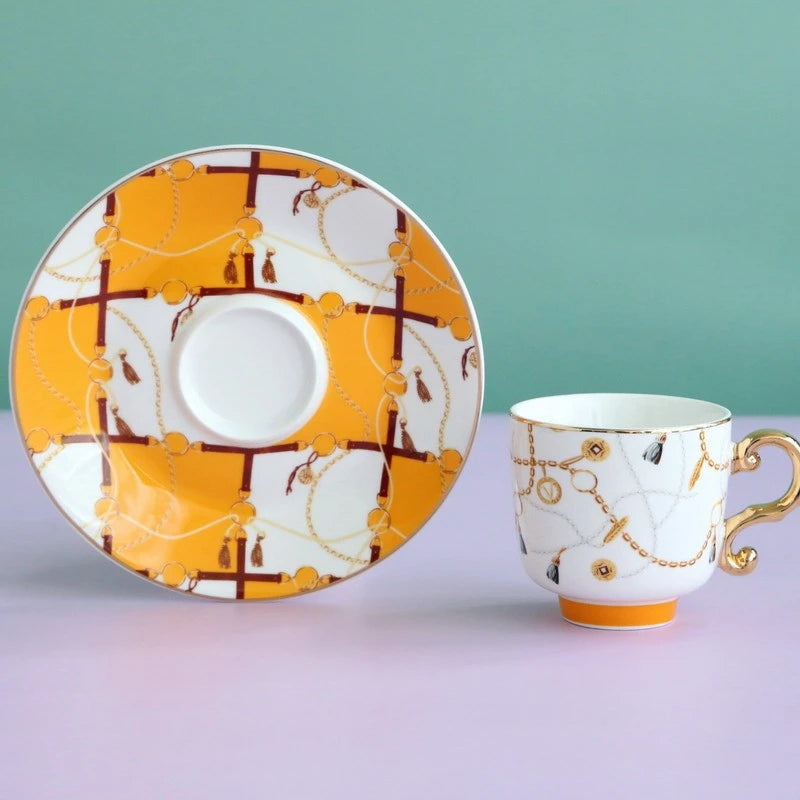 Brand D'oramie Turkish Coffee Cup Set – 6-Piece Ceramic Espresso