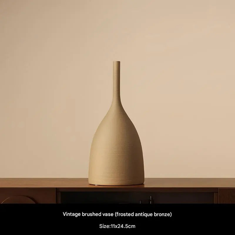 Hand-Brushed Ceramic Vase – Morandi-Style
