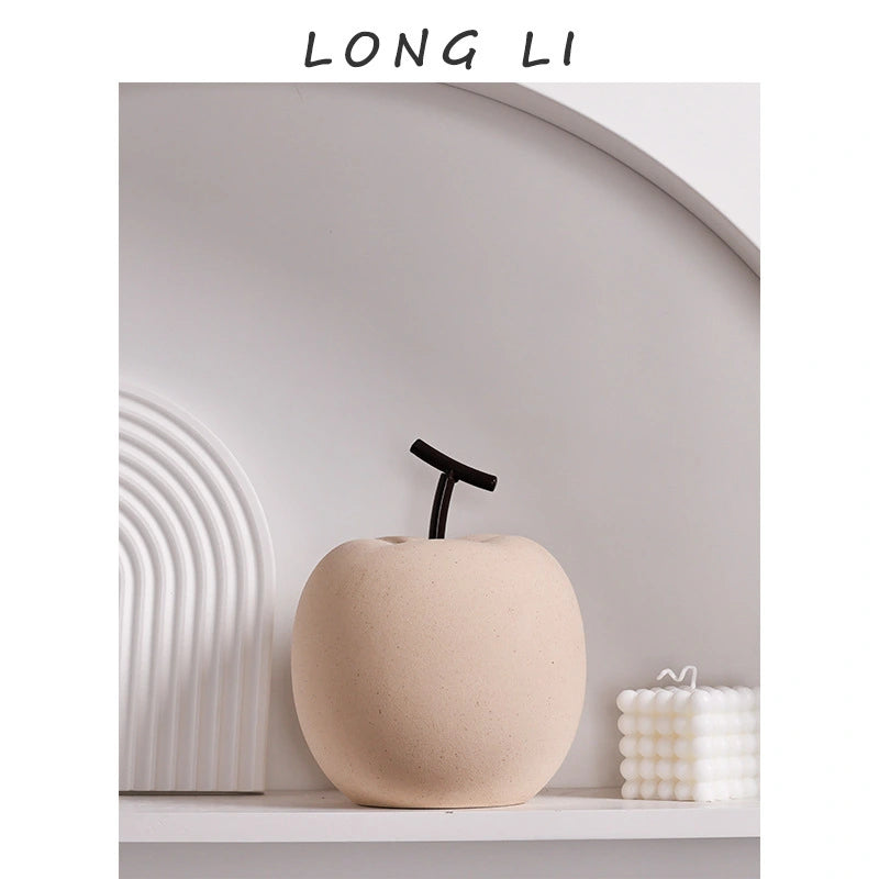 Apple & Pear Ornaments Ceramic Beige