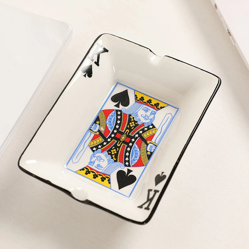 Playing Card Ashtray Porcelain Kings