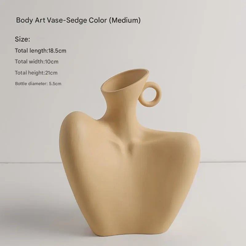 Nordic Ceramic flower Vase Body Shape