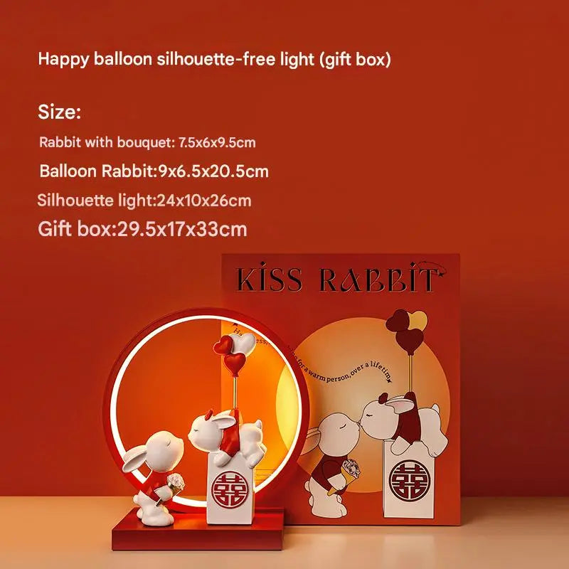 Happy Balloon Rabbit Silhouette Lamp Gift Box Style