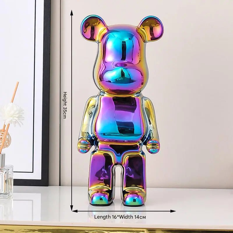 Bearbrick-Style Porcelain Figurine – 35CM Decorative Money Bank