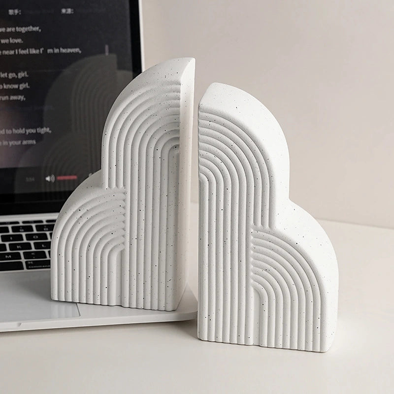 Arched Line Bookends – Matte Polar