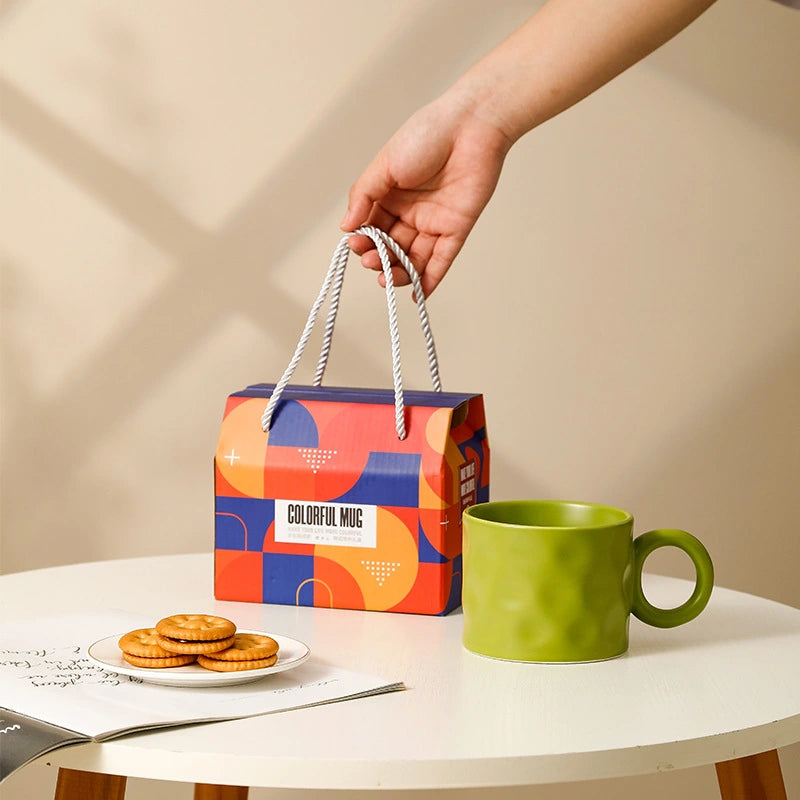 كوب سيراميك مرشوش مع ملعقة دب، صندوق هدايا تذكاري