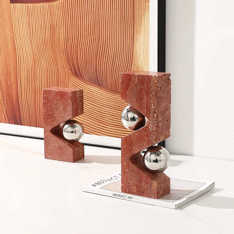 Marble & Metal Sphere Ornament