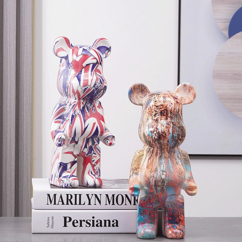 Bearbrick-Style Porcelain Figurine – 28CM Decorative Money Bank