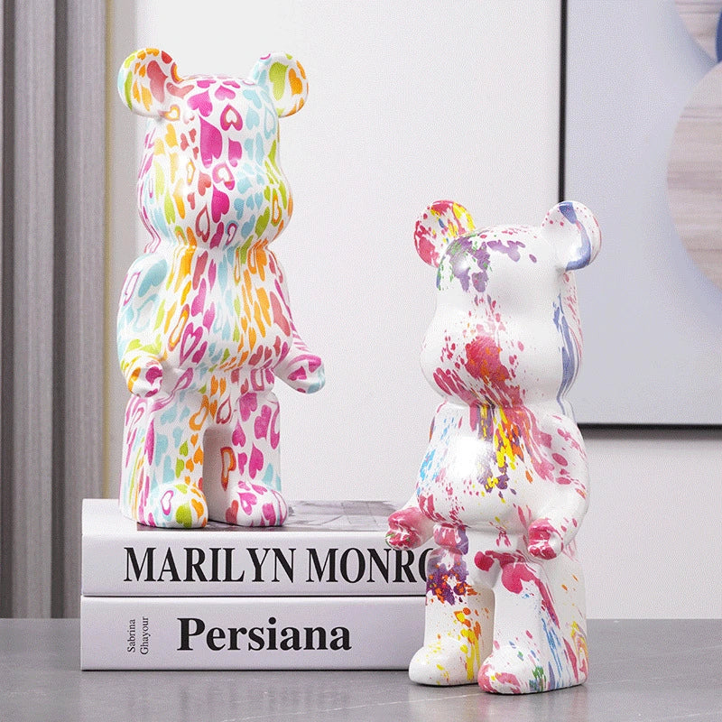 Bearbrick-Style Porcelain Figurine – 28CM Decorative Money Bank