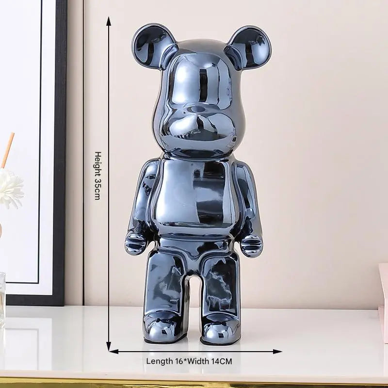 Bearbrick-Style Porcelain Figurine – 35CM Decorative Money Bank