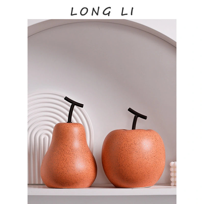 Apple & Pear Ornaments Ceramic Orange