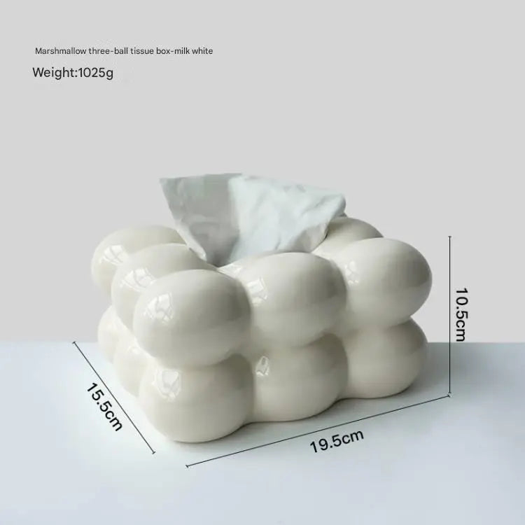 Ceramic Marshmallow Tissue Box