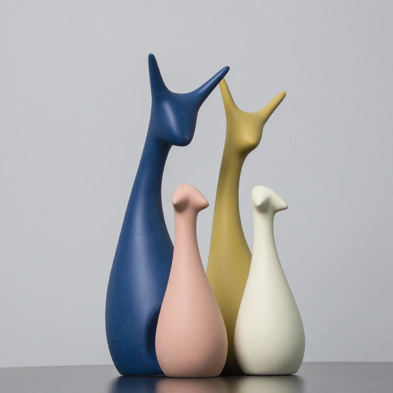 Frosted Three-Deer Figurine