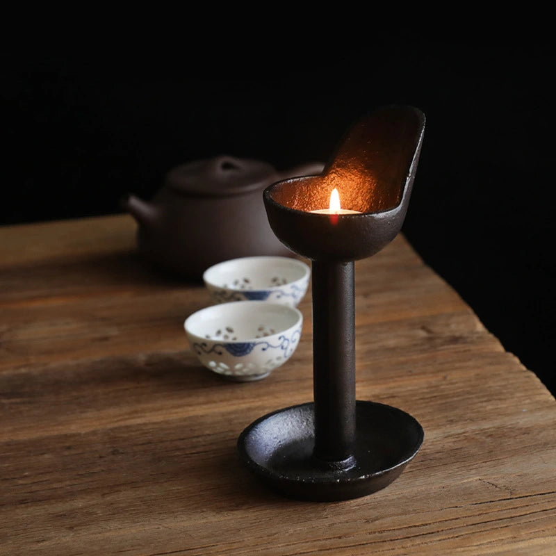 American Country Cast Iron Candlestick – Retro Kerosene Lamp