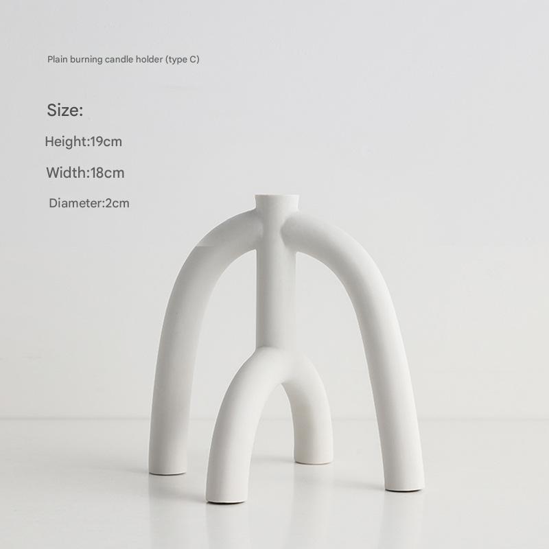 Color Mud White Creative Candlestick