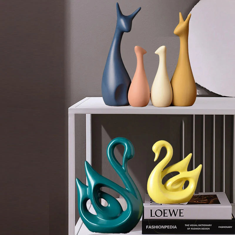 Frosted Three-Deer Figurine