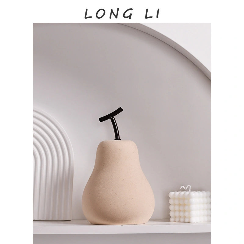 Apple & Pear Ornaments Ceramic Beige