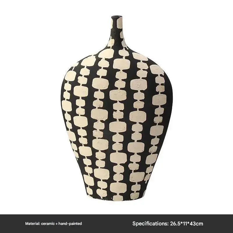 Black and White Narrow Mouth Vases