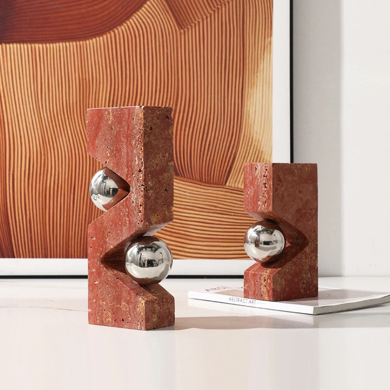 Marble & Metal Sphere Ornament