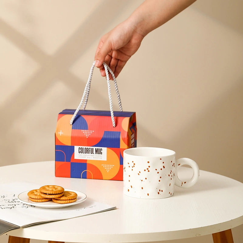 كوب سيراميك مرشوش مع ملعقة دب، صندوق هدايا تذكاري