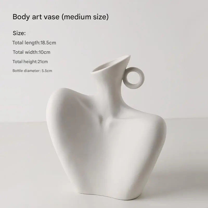 Nordic Ceramic flower Vase Body Shape